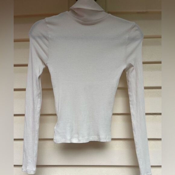 Madewell ivory ribbed turtleneck, long sleeves, size XS - Picture 1 of 7